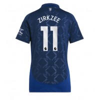 Camisa de Futebol Manchester United Joshua Zirkzee #11 Equipamento Secundário Mulheres 2024-25 Manga Curta